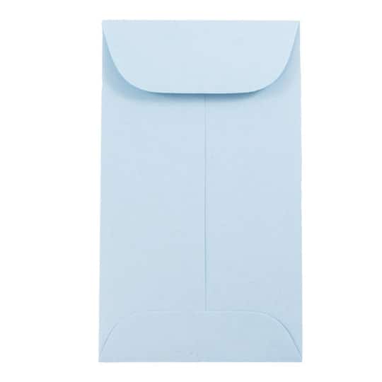 JAM Paper 2.5" x 4.25" Pastel Baby Blue Coin Business Envelopes, 50ct.